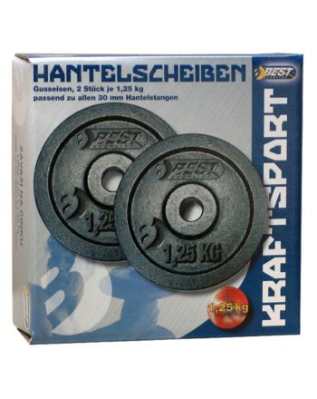 OBCIĄŻENIE ŻELIWNE CZARNE 2x1,25 KG BEST SPORTING fi 30mm