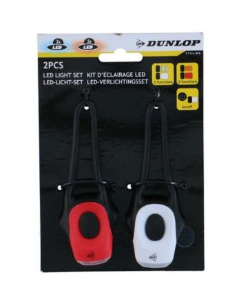 ZESTAW SILIKONOWYCH LAMP ROWEROWYCH LED PRZÓD I TYŁ DUNLOP PRO