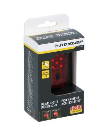 LAMPKA ROWEROWA NA TYŁ 5 LED FUNKCJA STOP CERTYFIKAT DUNLOP