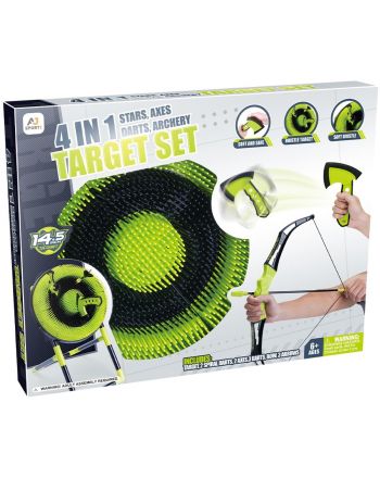 ZESTAW GIER 4W1 DART ŁUK SIEKIERKA SHURIKEN