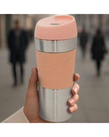 KUBEK TERMICZNY TURYSTYCZNY EXCELLENT HOUSEWARE 350ML RÓŻOWY