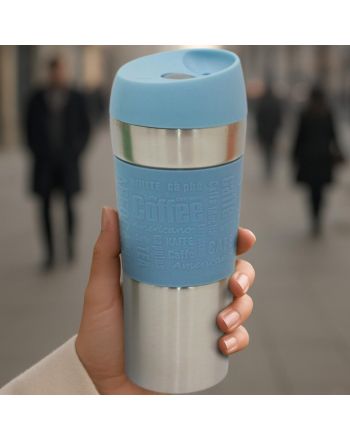 KUBEK TERMICZNY TURYSTYCZNY EXCELLENT HOUSEWARE 350ML NIEBIESKI