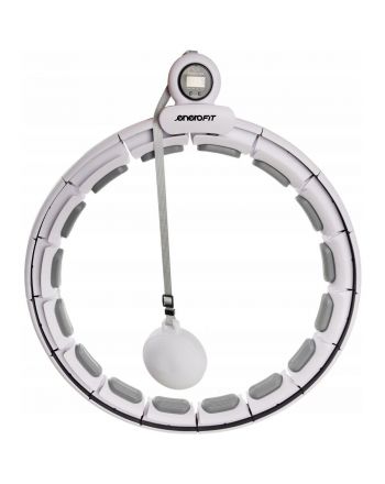 HULA HOP Z MASAŻEREM OBCIĄŻENIEM I LICZNIKIEM BIAŁO SZARY ENERO FIT