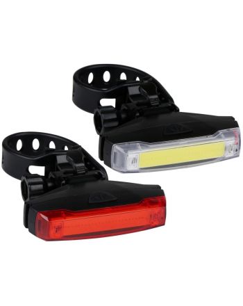 ZESTAW LAMP ROWEROWYCH LED PRZÓD I TYŁ BLACK DUNLOP