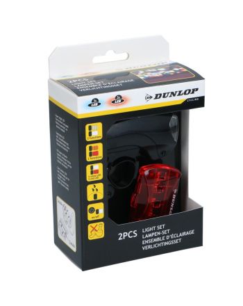 ZESTAW LAMP ROWEROWYCH LED PRZÓD TYŁ DUNLOP