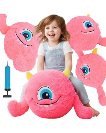 PIŁKA EMOJI 40CM Z RĄCZKAMI RÓŻOWA