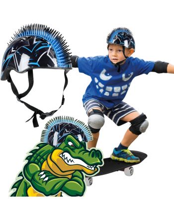 KASK ROWEROWY DZIECIĘCY REGULOWANY NO FEAR MOHAWK R.(48-52CM) BLACK/ BLUE