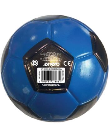 PIŁKA PIANKOWA PU 15CM NIEBIESKO CZARNA ENERO
