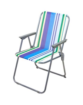 KRZESŁO TURYSTYCZNE Z PODŁOKIETNIKAMI SKŁADANE NIEBIESKIE PASY REDCLIFFS