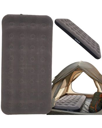 MATERAC FLOKOWANY 1-OSOBOWY SZARY 191x99x22CM 24638