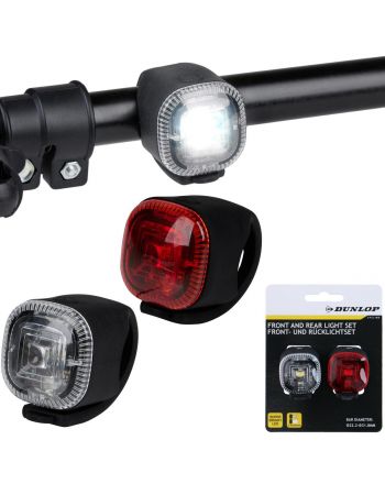 ZESTAW SILIKONOWYCH LAMP ROWEROWYCH LED PRZÓD TYŁ BLACK LED DUNLOP
