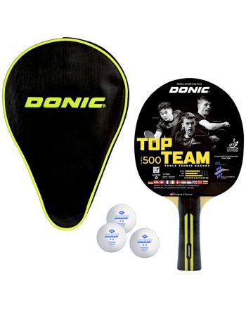 RAKIETKA DO TENISA STOŁOWEGO POKROWIEC 3 PIŁECZKI SET TOP TEAM 500 DONIC