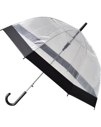 PARASOL DŁUGI TRANSPARENTNY CZARNY SEMI LINE