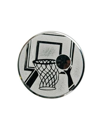 Wklejka aluminiowa srebrna - koszykówka