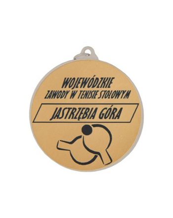 Medal metalowy z grawerowaniem na laminacie