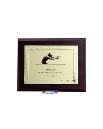 Dyplom z tworzywa sztucznego z metalową blaszką grawerowany