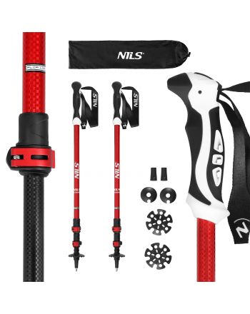 TK8601 RED KIJE TREKKINGOWE ALUMINIOWE NILS