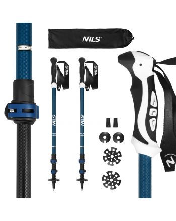TK8601 BLUE KIJE TREKKINGOWE ALUMINIOWE NILS